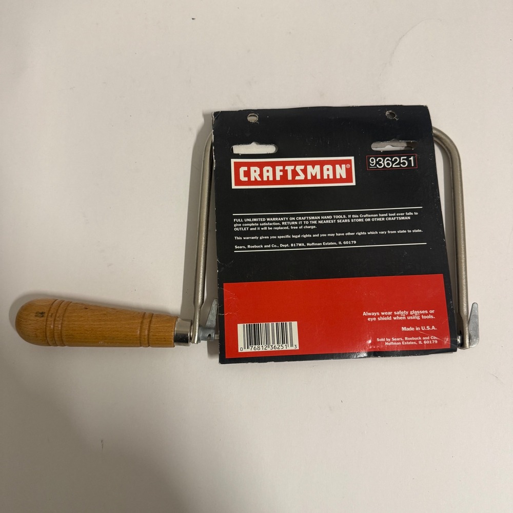 Craftsman Coping Saw 6-in Depth of Cut 936251 Hardwood Handle Made in USA